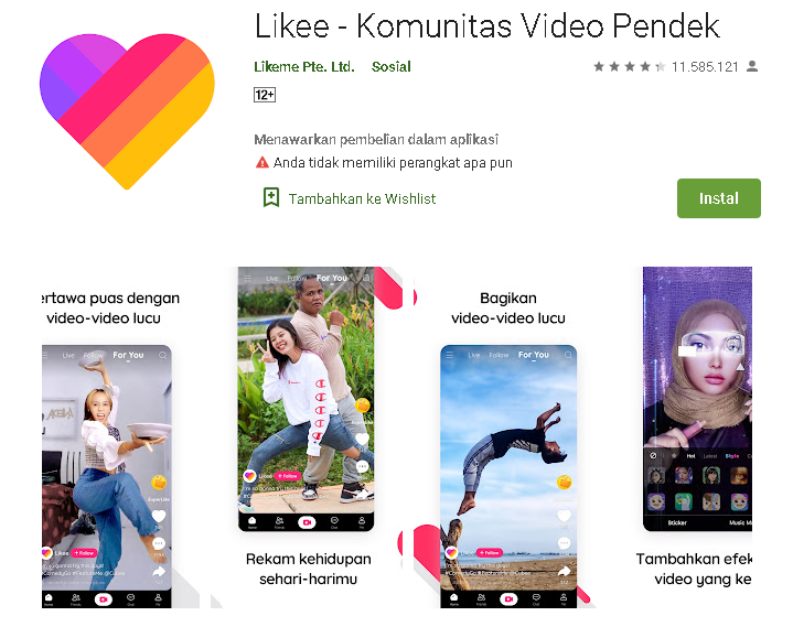 Download dan Install Aplikasi Penghasil Uang Likeme