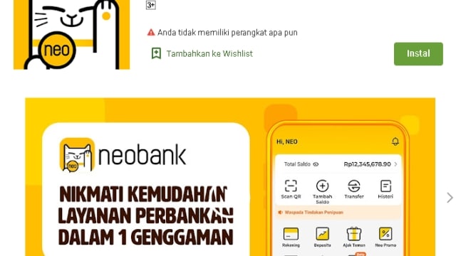 Download dan Install Aplikasi Penghasil Uang NEO Plus (NeoBank)